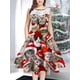 thumbnail image 5 of Lucakuins Vestido de mujer, vestido midi de encaje sin mangas con cuello redondo y estampado de estilo navideño para fiesta navideña Lucakuins  moda, 5 of 9