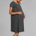 thumbnail image 4 of Gyujnb Classic Crew Neck Short Sleeve Maternity Nursing Nightgown Wrap Hidden Lift Up Breastfeeding Opening Loose Flowy A Line Knee Length Soft Breathable Stretch Knit Gown,M, 4 of 8
