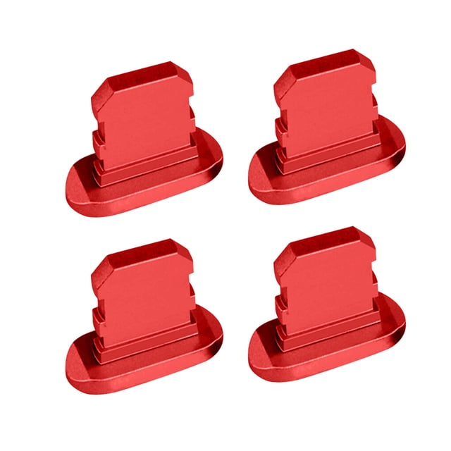 Sidaley 4Pcs Mobile Phone Stopper Dust Proof USB Protection Anti-dust Cap Micro Charging Port Replacement for 13/Mini/Pro/Pro Max Cables de audio/vídeo Rojo