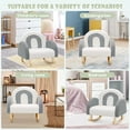 thumbnail image 6 of INFANS Kids Sofa, Toddler Rocking Chair with Solid Wooden Frame, Anti-Tipping Design, Plush Fabric, Children Armchair for Nursery Kindergarten Playroom Preschool, Gift for Boys Girls (Grey), 6 of 9