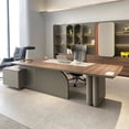 thumbnail image 4 of Executive Supplies Office Desk Writing Floor Legs Standing Computer Desks Monitor Organizers Mesa De Computador Modern Furniture My Lux Decor Round, 4 of 15