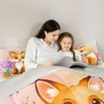 thumbnail image 5 of Castle Fairy Teens Cartoon Fox Twin Comforter Sets,Kawaii Floral Animal Bedding Set, 5 of 8