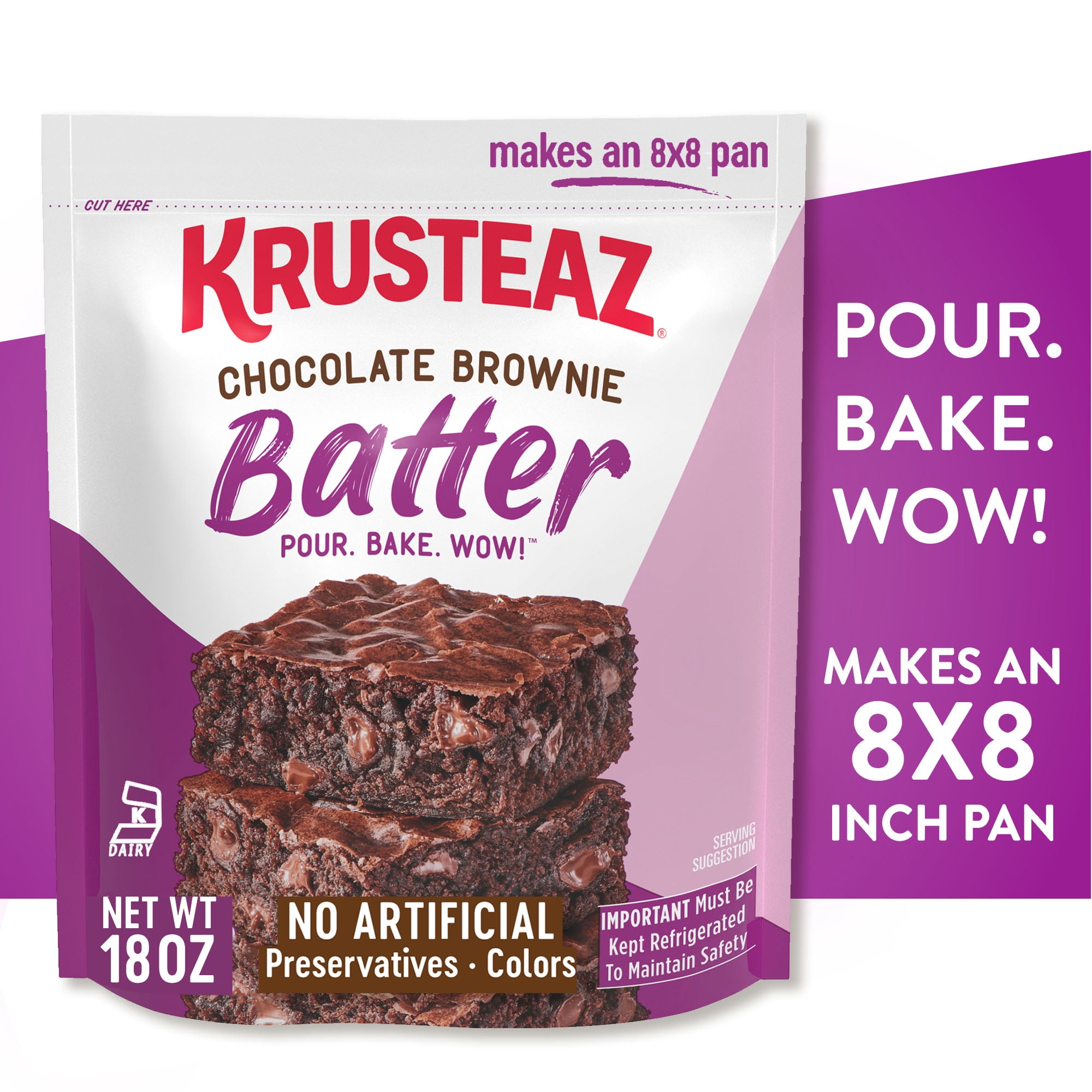 Krusteaz Refrigerated Chocolate Brownie Batter, 18 oz Package