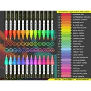 24 Neon Fluorescent Acrylic Paint Pens Markers Set 3mm (MEDIUM)