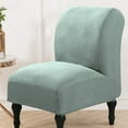 thumbnail image 2 of Armless Accent Chair Slipcover, Stretch Spandex Jacquard Fabric for Armless Accent Chair,Non-Slip Sofa Couch Cover Furniture Protector for Dining Living Room Office Reception Chair, Green, 2 of 3