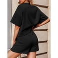 thumbnail image 5 of 2 PCS Womens Outfits Casual Oversized Cropped Sweatshirt & High Waist Running Shorts Tracksuit Sets, 5 of 8