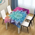 thumbnail image 4 of JSTEL Transparent Mandala Flowers Rainbow Table Cloth Rectangle 60 x 108 Inch Tablecloth Anti Wrinkle Table Cover for Dining Kitchen Parties, 4 of 6