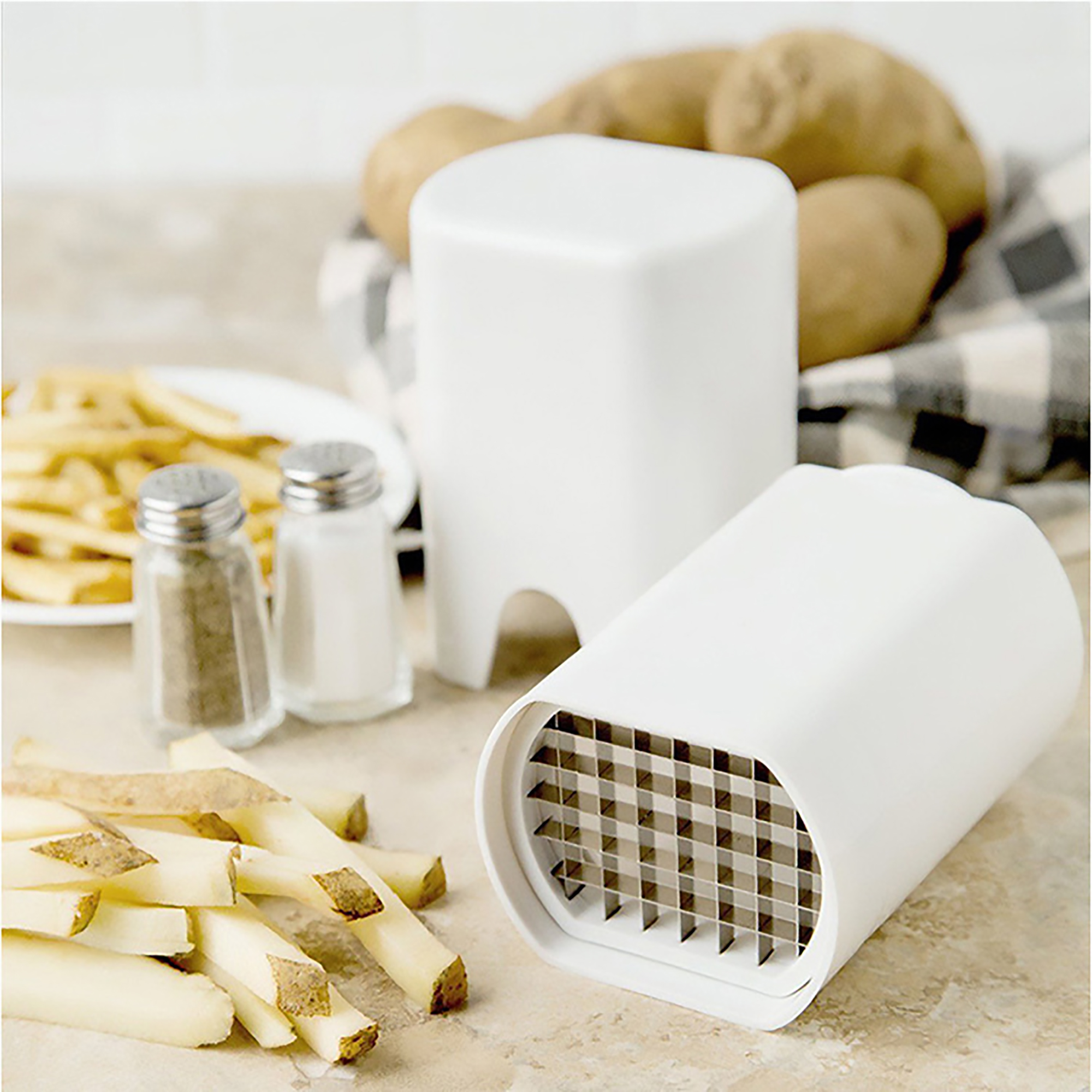 SeekFunning French Fry Cutter,Natural Cut Rapid Slicer Vegetable Dicer  Potato Slice Tool Easy to Clean