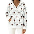 thumbnail image 6 of Women's Casual Fashion Long-Sleeve Zip-Up Fleece Hooded Cardigan with Christmas Print, Cozy and Warm for Winter Season,White,XL, 6 of 8