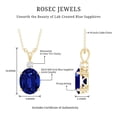 thumbnail image 5 of Rosec Jewels Lab Grown Blue Sapphire Pendant Necklace with Chain - 4 Ct - 8X10mm Oval - AAAA Grade - Sapphire Moissanite Necklace, 10K Yellow Gold, 5 of 6