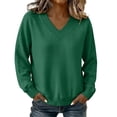 thumbnail image 3 of Aezemi V Neck Pullover Shirts Womens Fashion Long Sleeve Dressy Comfy Home Blouses Winter Fall Outdoor Workout Trendy Flowy Tees S, 3 of 6