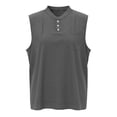 thumbnail image 3 of APEXFWDT Men's Linen Tank Top Crew Neck Summer Beach Tops,XXXL,Gray, 3 of 4