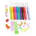thumbnail image 3 of Gancho De Ganchillo, 30 Piezas, Juego De Agujas De Tejer De Aluminio, Manijas De Goma Antideslizantes, Agujas De Tejer Multicolores Speravity TO005274-01, 3 of 7