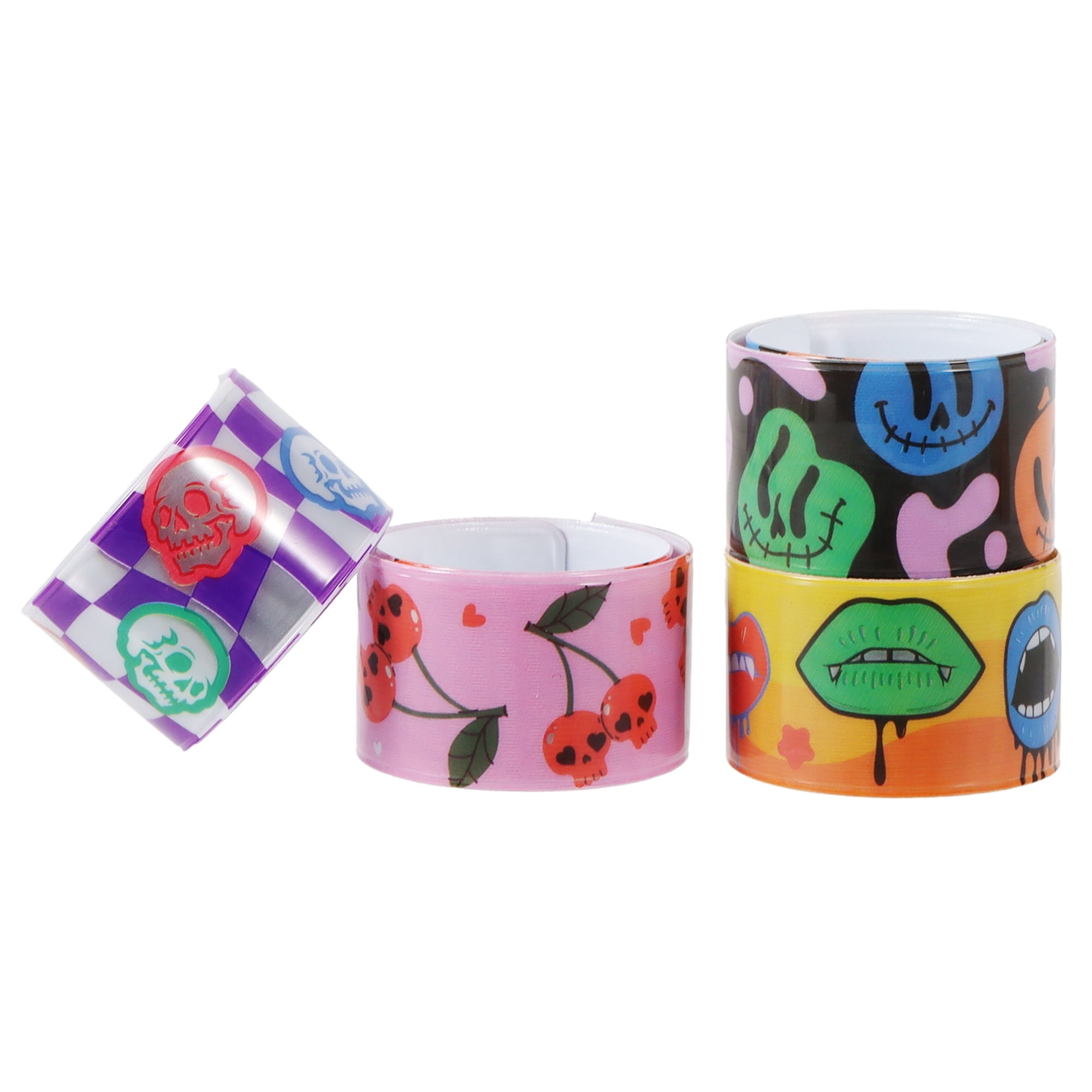 Reflective Slap Bracelet Party Favors, Multicolor, 4 Count, Halloween by Way To Celebrate