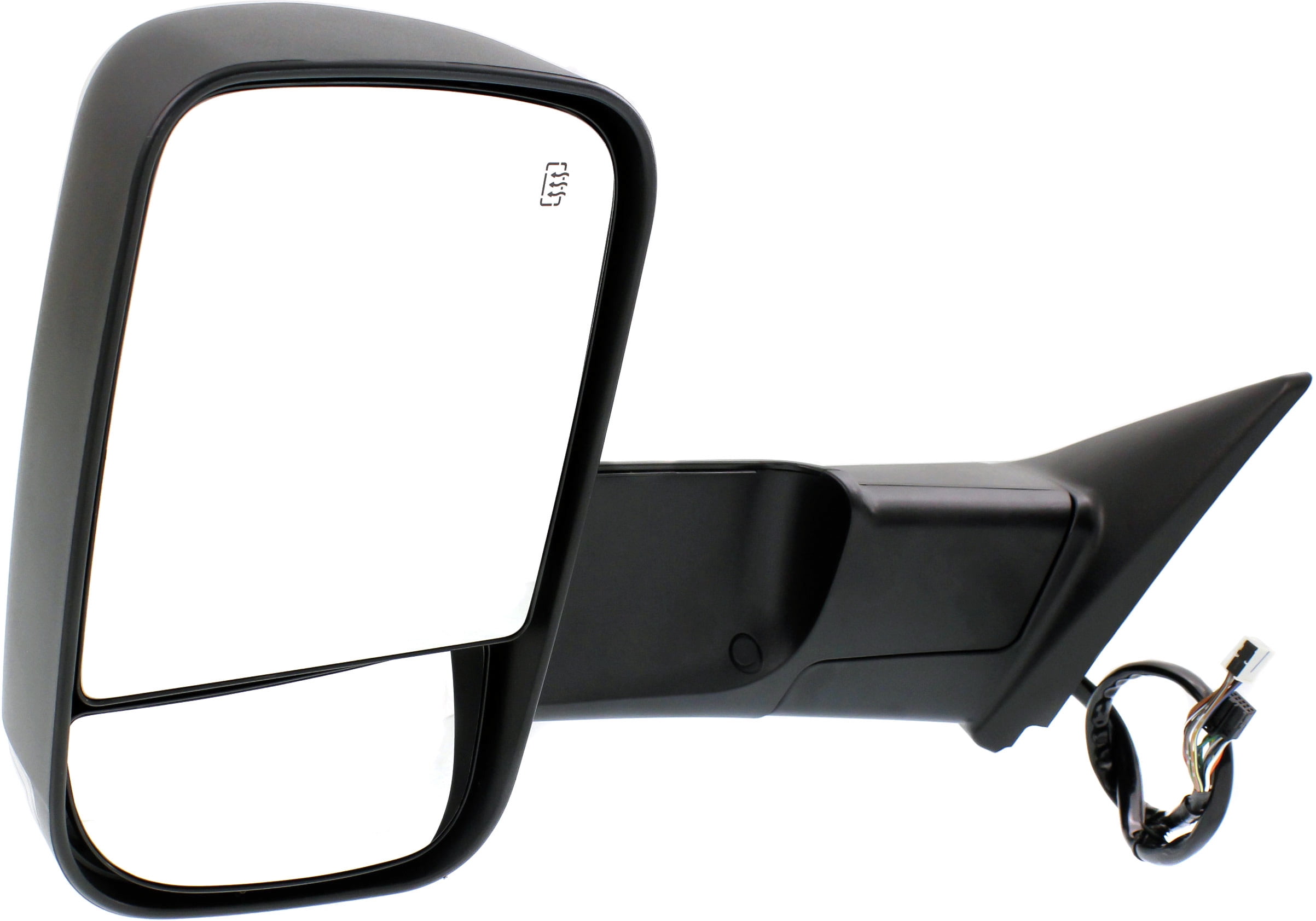 Towing Mirror Compatible With 2015-2018 Ram 2500 3500 Left Driver Side Heated w/ Blind Spot Corner Glass In-housing Signal Light Textured Black Kool-Vue
