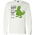 thumbnail image 3 of Inktastic T-Rex Can't Clap Long Sleeve T-Shirt, 3 of 5