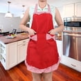 thumbnail image 5 of 1 Delantal Mujer, Delantales Negros para Mujer con 2 Bolsillos, Delantales de Cocina Impermeables, Delantal de Chef para Cocinar, Jardinería, Delantales Premium como Regalo para Mamá, Esposa, Novia, 5 of 5