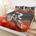 thumbnail image 4 of Castle Fairy Grunge Motocross Bike Queen Sheet Sets 4 Pieces for Youth, Intense Off-Road Graphic Bed Set for Bedroom, Black Red, 4 of 6