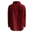 thumbnail image 6 of LowProfile Button Down Shirts for Women Casual Long Sleeve Corduroy Shirt Oversized Warm Jacket With Pockets Blouse Tops Red S, 6 of 7