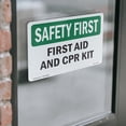 thumbnail image 4 of First Aid And CPR Kit OSHA SAFETY FIRST Vinyl Decal Label 10 Inch x 7 Inch - 5 Pack, 4 of 6
