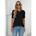 thumbnail image 6 of PRETTYGARDEN Women's Puff Short Sleeve Tops for Women Trendy Summer Casual Crewneck T Shirt Business Work Blouse, 6 of 7