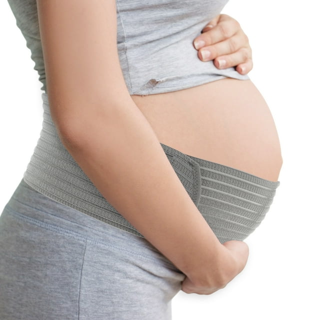 Faja de embarazo, soporte para el vientre, bandas de soporte para mujeres embarazadas, bandas de soporte ergonómicas y ajustables, color gris medio