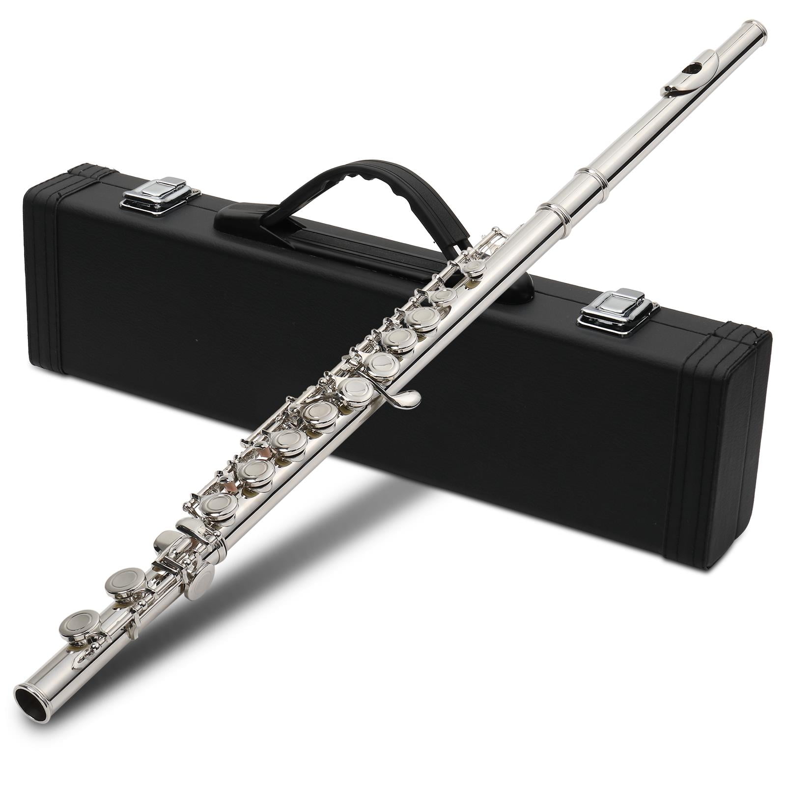 Muslady Western Concert Flute Silver Plated 16 Holes C Key 