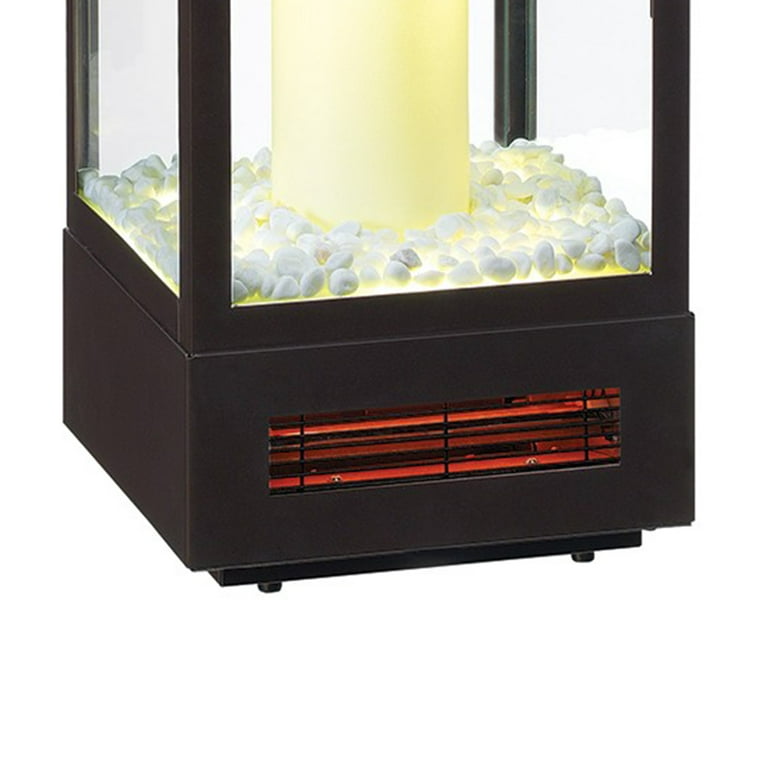 Duraflame 29” Portable LED Electric Flameless Candle Lantern with Infrared  Quartz Heater, Bronze 