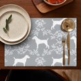 thumbnail image 5 of Terrier Dog Silhouette Dog and Flower Floral Summer Placemats Table Placemats Set Of 4-Linen Kitchen Washable Placemats Table Mats 11.8"x17.7"Non-Slip Heat Resistant, 5 of 6