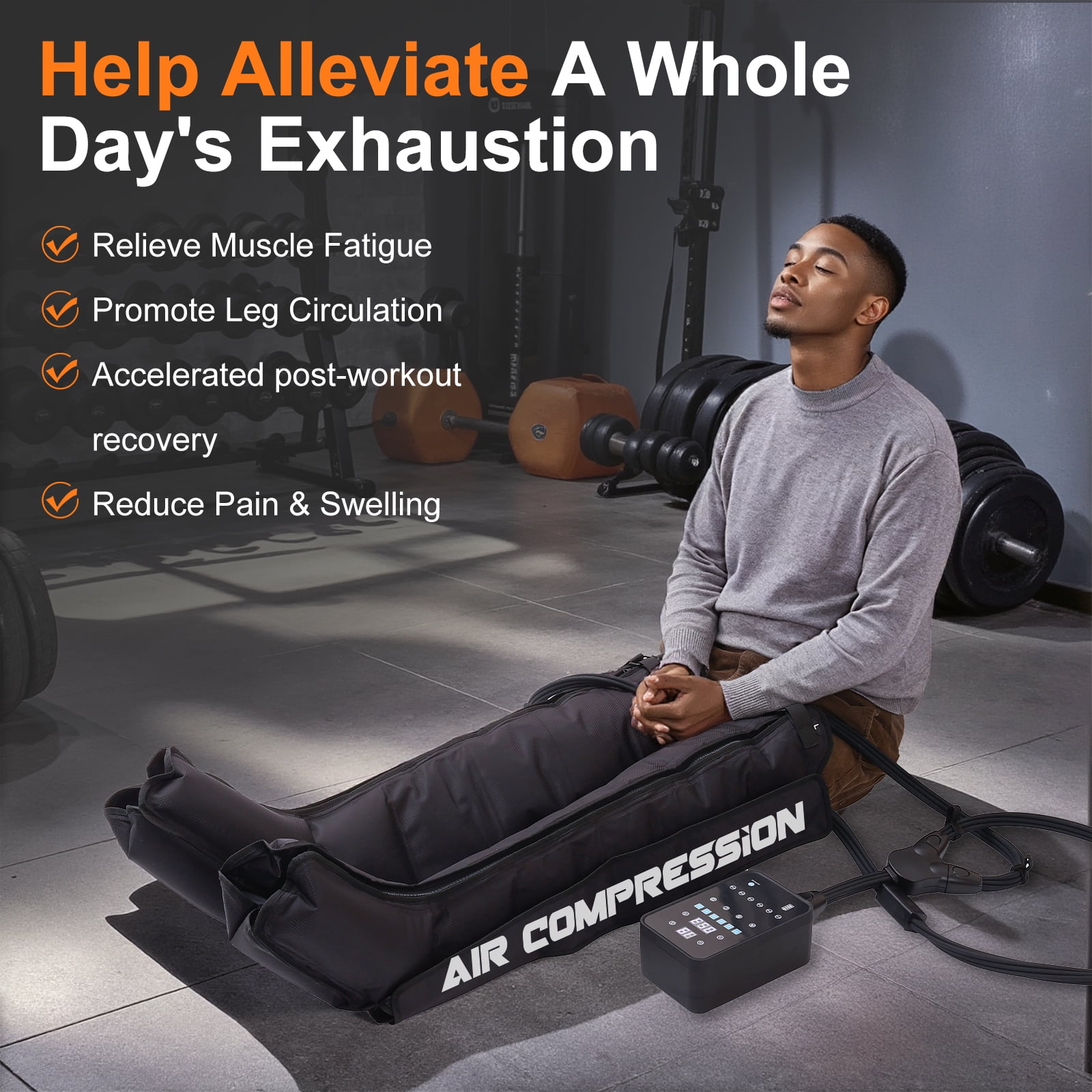 Professional Leg Recovery System, Cordless Air Compression Boots with Sequential Compression, Leg and Foot Massager, Fast Recovery Therapy for Athletes