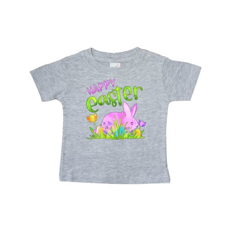 

Inktastic Happy Easter Pink Bunny and Eggs in Grass Gift Baby Boy or Baby Girl T-Shirt