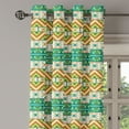 thumbnail image 2 of Ambesonne Colorful Grommet Curtain, Ethnic Geometric Shapes, 50" x 84", Pistachio Green Orange, 2 of 6