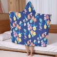 thumbnail image 5 of Pioneer Flower Floral Print Pattern Hooded Bath Towel，50"x30" for Ages 3 To 12 Kids, Quick Dry Lightweight Soft Microfiber Hood Beach Towel Cover Up for Kids, 5 of 7