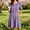 Purple, variant on XiYing Dress Shirts for Men, Women Embroidered Short Sleeve Mini Dress Round Neck Casual Dress with Pockets for Summer Vacation