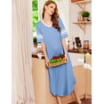 thumbnail image 4 of Ekouaer Long Nightgown, Womens V Neck Loungewear Oversized Sleepwear Loose Sleep Dress, 4 of 6