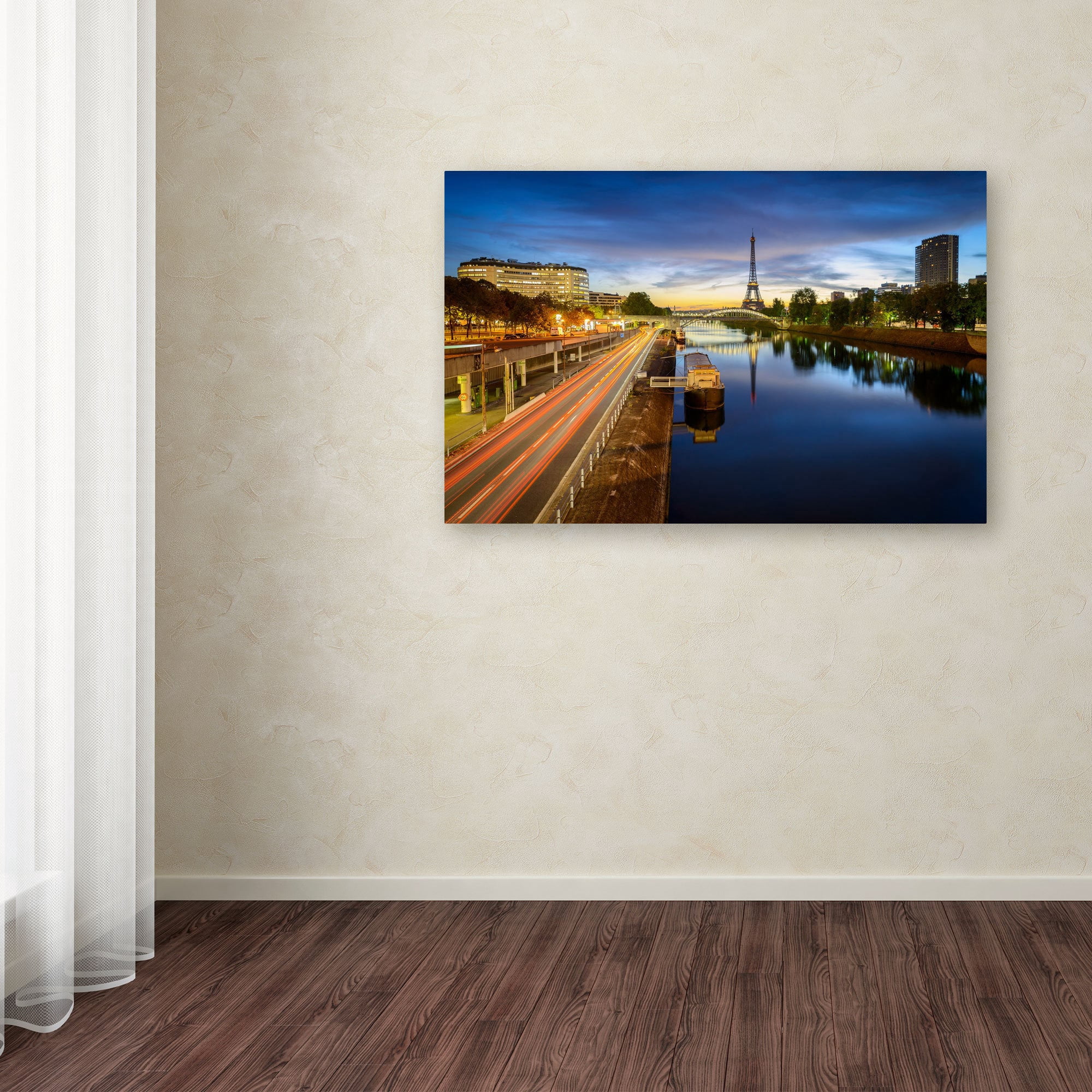 Trademark Fine Art "Blue Hour in Paris" Canvas Art by Mathieu Rivrin