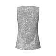 thumbnail image 5 of Sigee GlitterSilver for Women's Workout Tank Top,Running Tank Tops,Sleeveless Gym ClothesSmall, 5 of 8