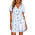 thumbnail image 5 of TaTaai Women's Nightgown with Collared Neck, Short Sleeves, Functional Pocket, and Breathable Everyday Fit Gift, 5 of 7