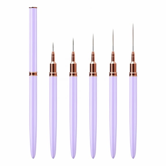 ACDANC Fine Liner Brush Nail Art Striping Brushes 7/9/11/15/25mm Thin Line Nail Brush Detail Drawing Brush Gel Nail Polish Brush