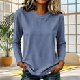 thumbnail image 6 of Otvok Womens Loose Pocket Daily Tee Vertical Stripe Crew Neck Long Sleeve Striped Casual Tunic Top, 6 of 7