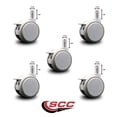 thumbnail image 2 of 3 Inch MRI Safe Casters with Brakes – 7/16 Inch Grip Ring Stem – Set of 5 – SCC, 2 of 2