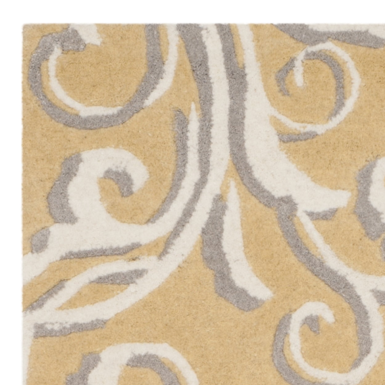 SAFAVIEH Martha Stewart Avalon Vine Floral Wool Runner Rug, Soft Yellow, 2'3" x 8'