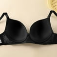 thumbnail image 5 of Fatuov Full Coverage Wire Bras for Women Supportive Solid Color Soft Everyday Bra for Running, Push Up Lightly Lined Bra 46B, Black, 5 of 5