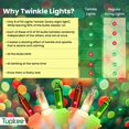 thumbnail image 5 of Tupkee Shimmering Twinkle Window Icicle Lights - 3 Feet 0.91 m, 50 Red, Green & Clear Incandescent Christmas Indoor Outdoor Random Twinkle Icicle Lights - 8 of 50 Lights Twinkle, 5 of 7