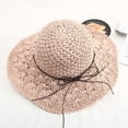 thumbnail image 3 of QASIEATN Women's Comfortable Sun Hats Women Summer Hollow Out Bow Wide Brim Hat Versatile Sun Cap Fall Fashion Accessories, 3 of 4