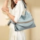 thumbnail image 2 of Bolso Hobo Dasein de cuero vegano con strass para mujer, color azul claro, 2 of 6