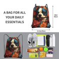 thumbnail image 3 of Sigee Vintage Colorful Flower French Bulldog for Drawstring Zipper Backpack ,Waterproof, Durable, Lightweight Gym Bag for Sports, 3 of 5