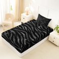 thumbnail image 5 of Homewish Zebra Print Twin Sheets, Black Gray Bedding, Animal Theme Decor, 3-Piece (1 Flat Sheet, 1 Fitted Sheet and 1 Pillowcase), 5 of 6