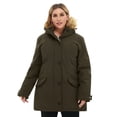 thumbnail image 3 of Soularge Women's Plus Size Puffer Jacket Quilted Winter Coat Warm Hooded Winter Jacket Army green 5X, 3 of 7