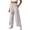 Gray, variant on Tbopshirt Pants for Women Elastic Waist Floral Embroidery Wide Leg Capri Pants Side Pockets Textured Casual Trousers,Beige,M-4XL